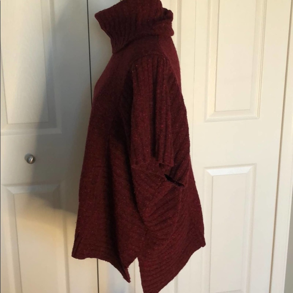 ATHLETA Donegal Passage Warm Wool Blend Marled Knit Poncho S/M - Picture 5 of 9